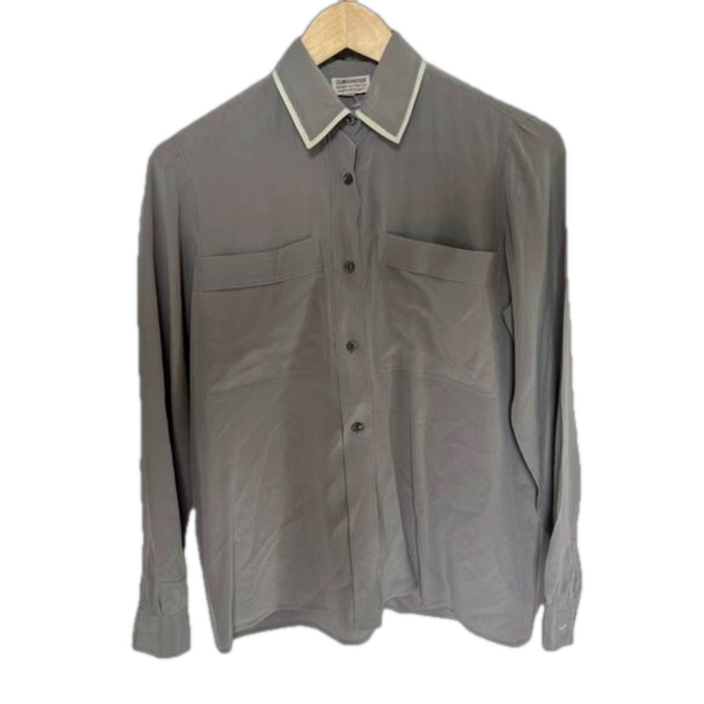 Serra boutique Roma silk vintage blouse button down collar shirt